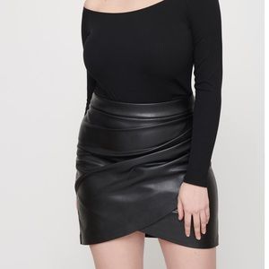 Faux leather skirt